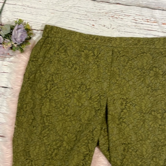 J. Crew Lace Easy High Rise Crop Pant in Moss - Picture 9 of 10